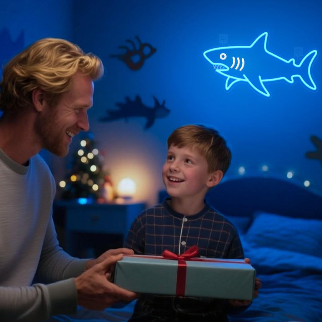 CoolGift Mart shark neon sign acrylic panel delivers quiet durable display