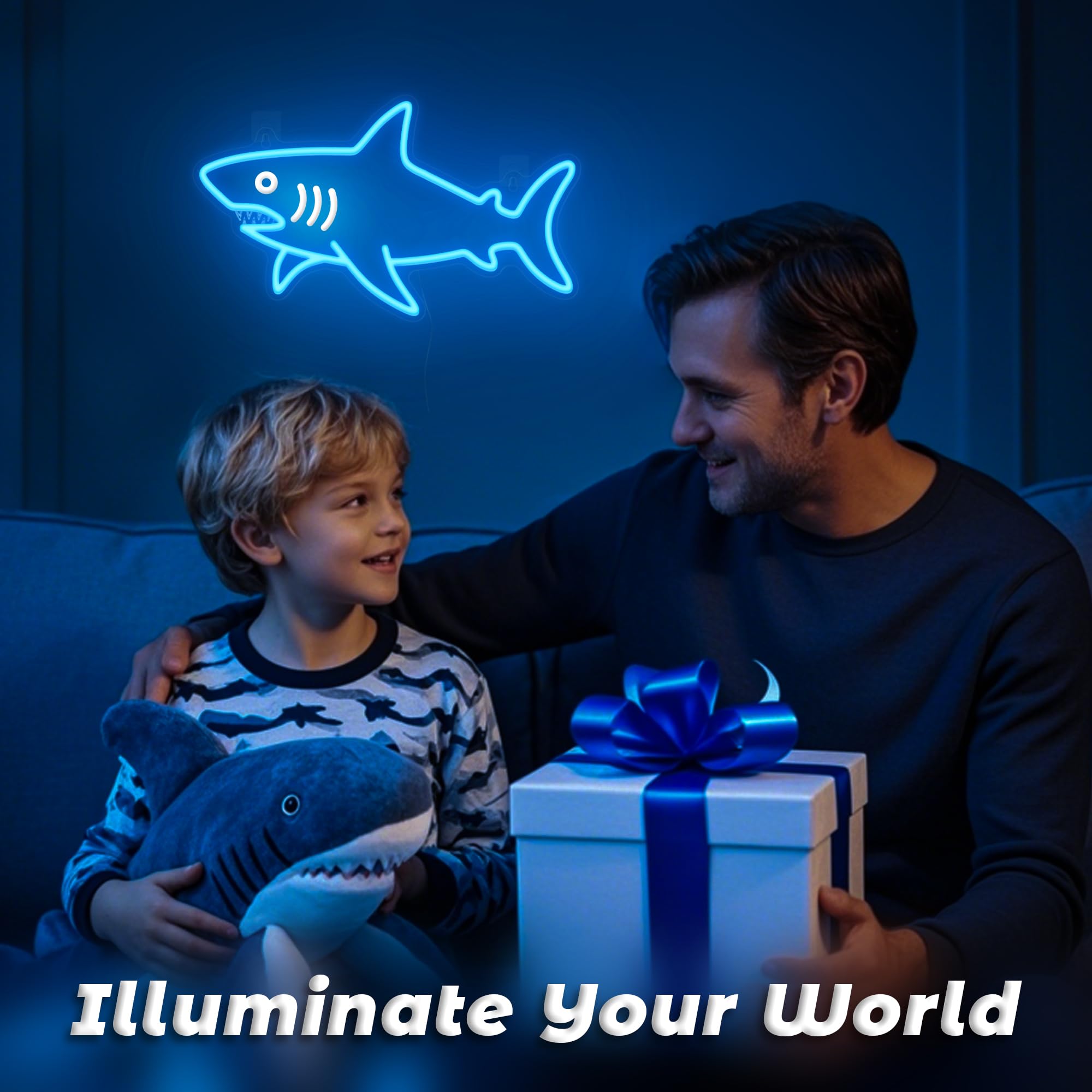 CoolGift Mart shark neon sign gift idea for boys and men