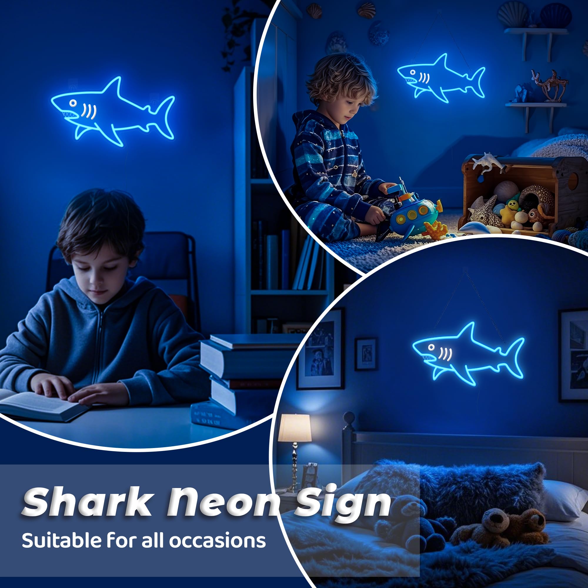 CoolGift Mart shark neon sign party decor for festive rooms