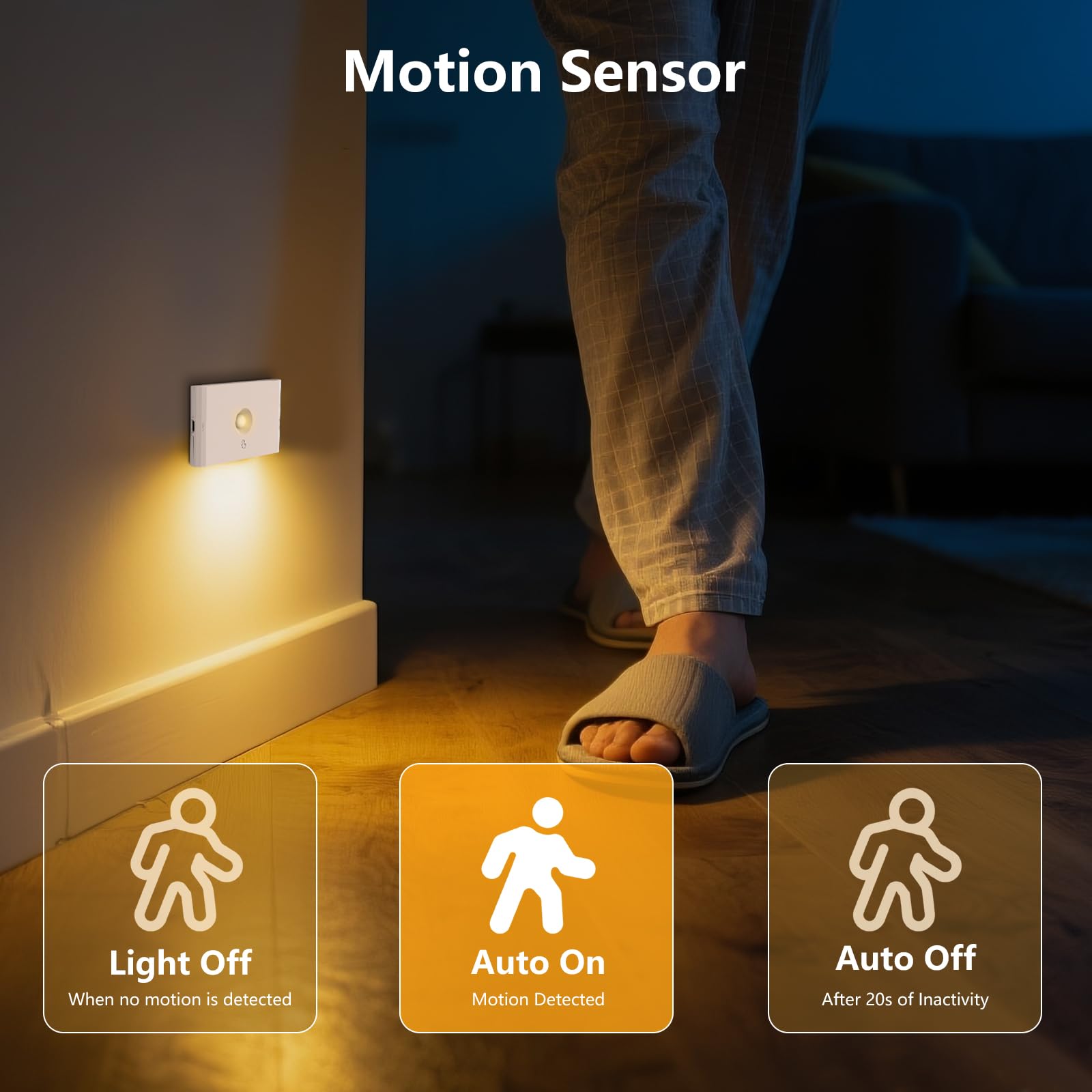 Coolilumi motion-sensor stair light glows when you approach for safe night navigation