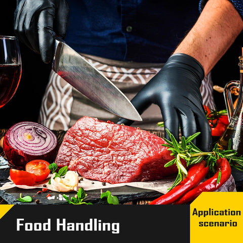 CoolJob 5 Mil nitrile gloves protect hands during demanding chores