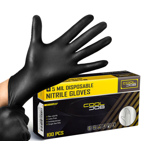 CoolJob 5 Mil nitrile gloves with textured grip for secure handling in wet or dry tasks