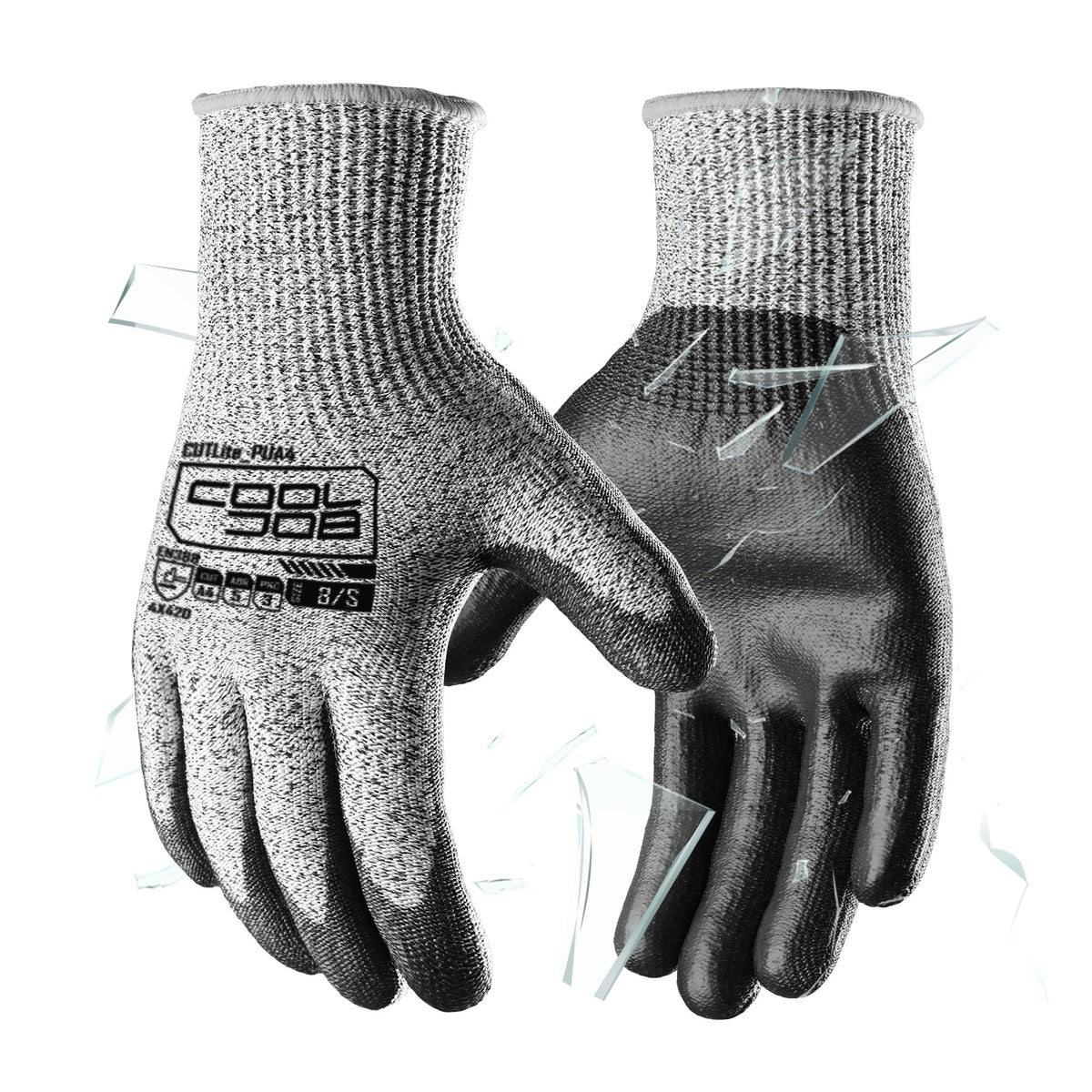 COOLJOB gloves with anti-slip PU coating for secure grip in dry and wet conditions