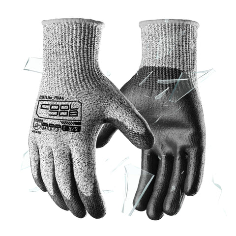 COOLJOB gloves with anti-slip PU coating for secure grip in dry and wet conditions