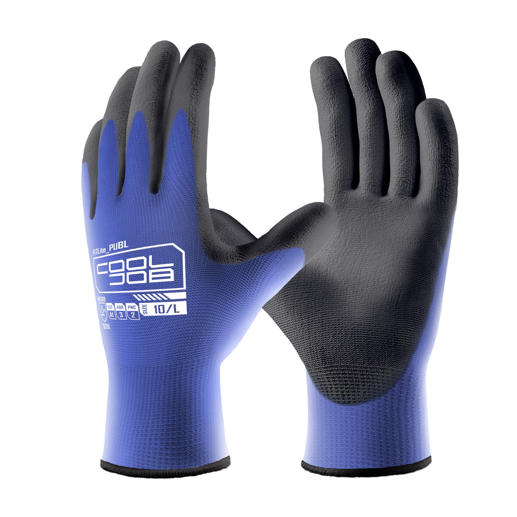 COOLJOB gloves bulk pack 12 pairs with durable grip for warehouse work.