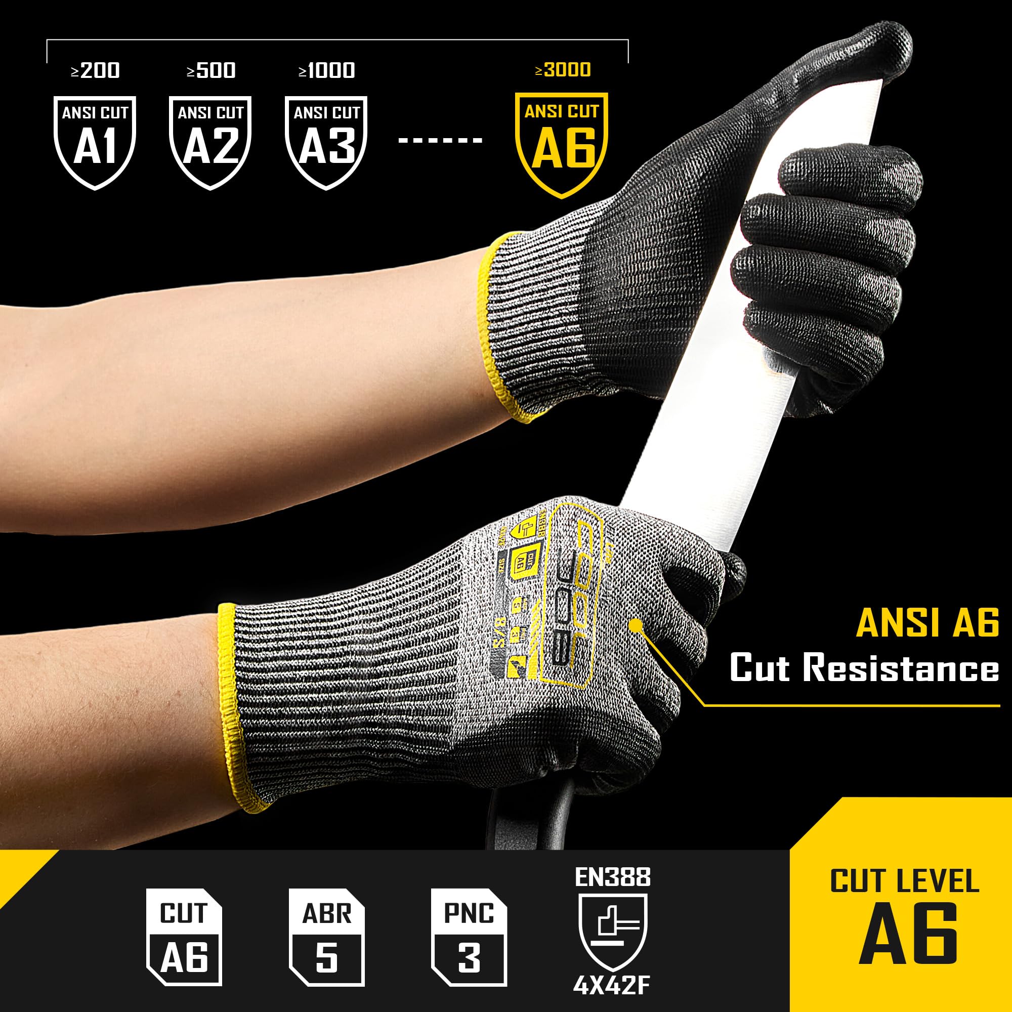 COOLJOB gloves feature elastic wrist cuff for added protection against dirt.