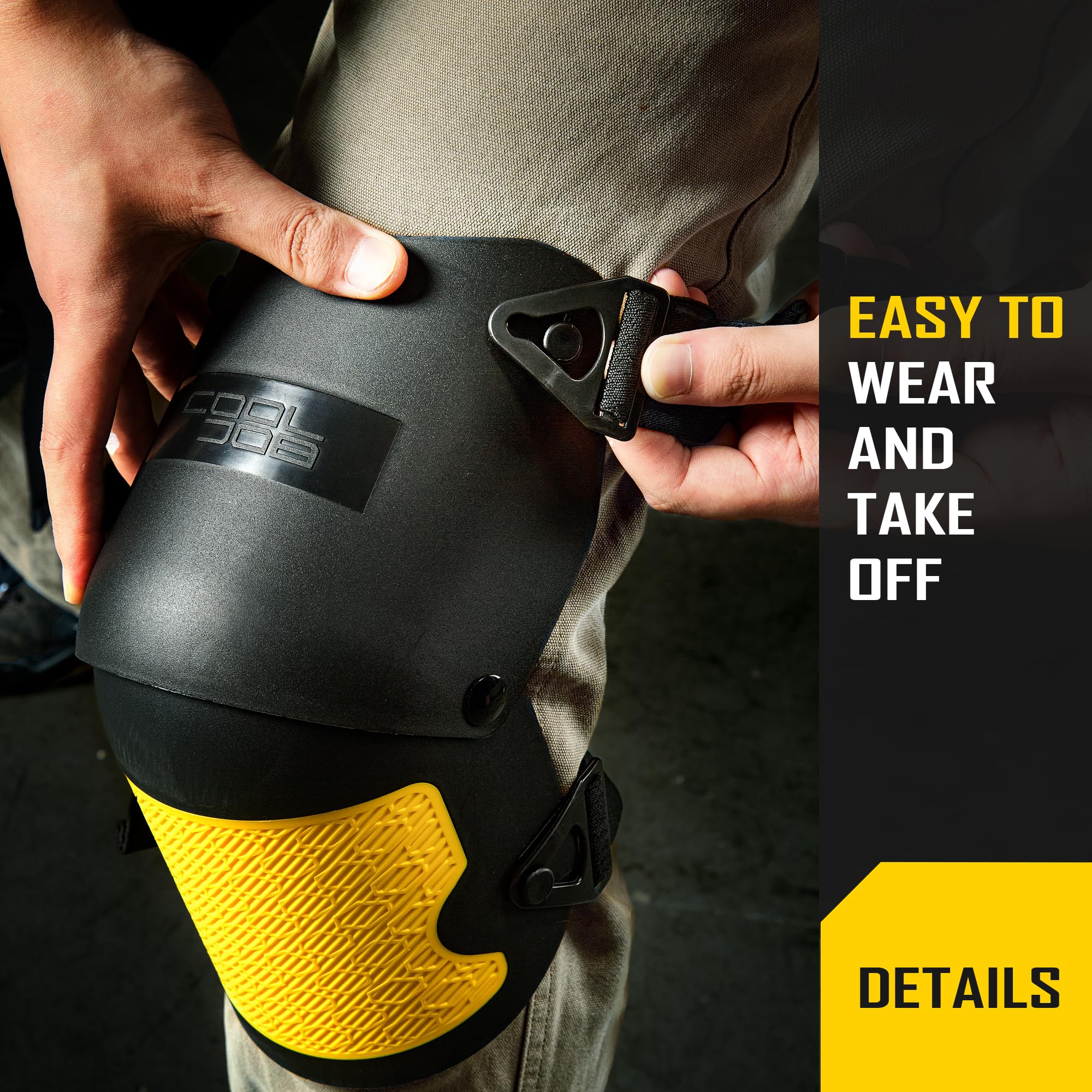 COOLJOB knee pads in use for gardening show practical protection.
