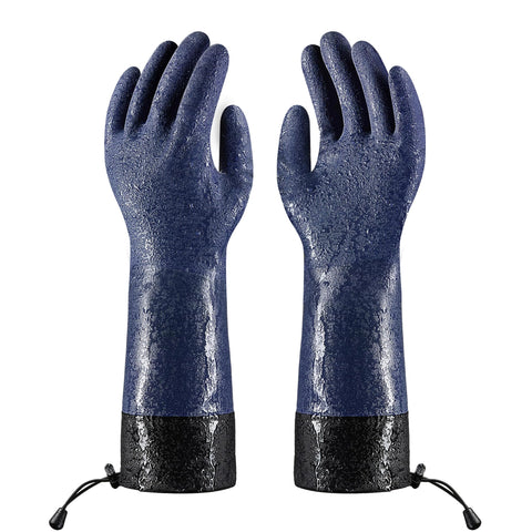 COOLJOB long sleeve waterproof gloves with PVC coating for cold weather work