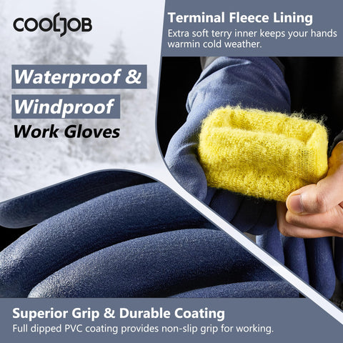 COOLJOB winter work gloves with warm terry interior for comfort