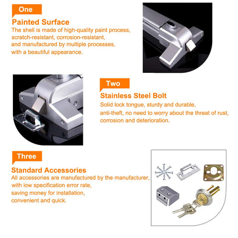 COOLOUS stainless steel panic bar hardware on a door