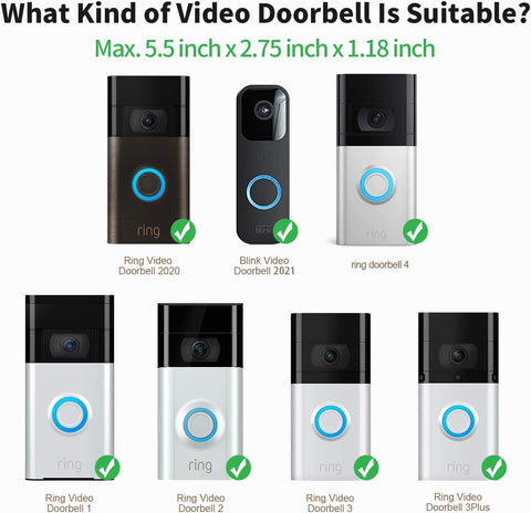 COOLWUFAN doorbell mount PP bracket provides sturdy, lightweight support