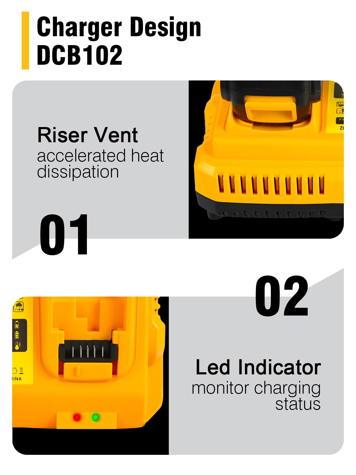 COOMYXIN DCB102 intelligent charging minimizes downtime on busy jobs.