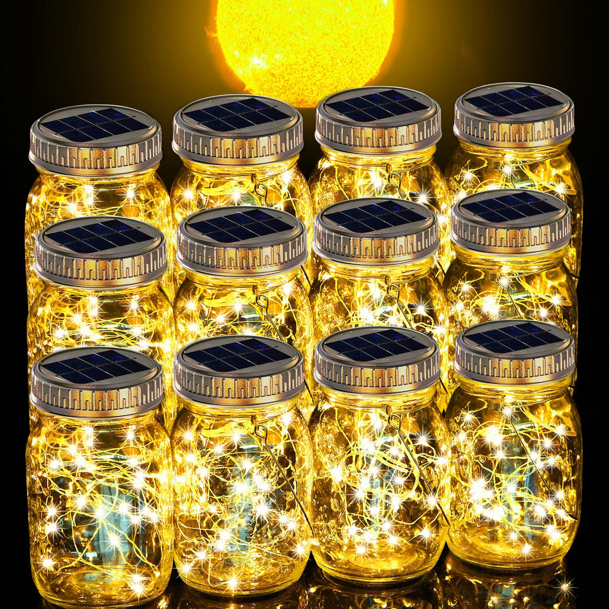 Cooo 12-pack solar lanterns packaging shown for outdoor decor use