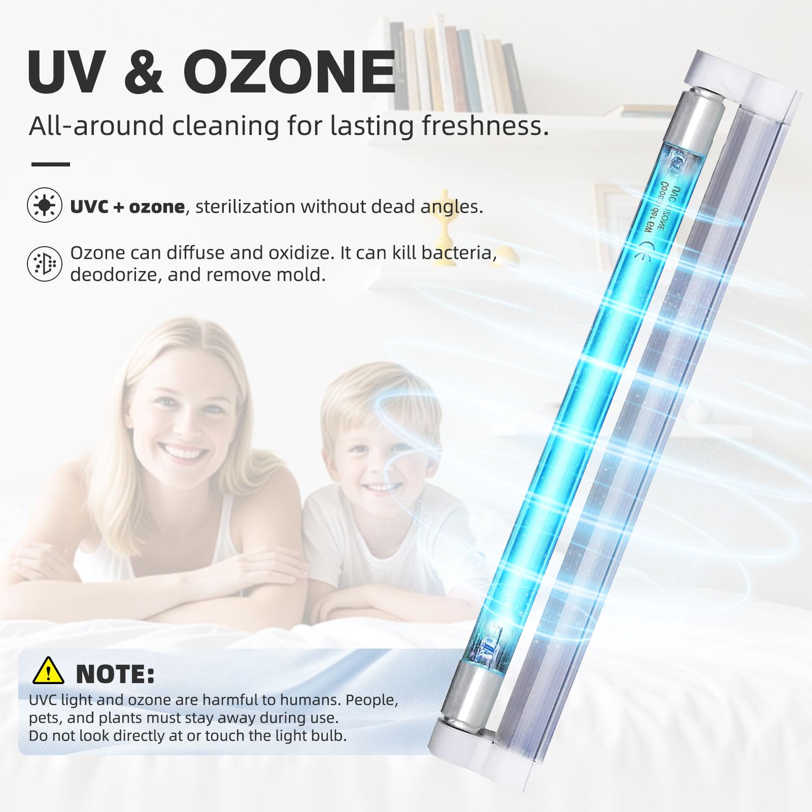 COOSPIDER 6W UV-C lamp installed in a closet for easy sanitation.