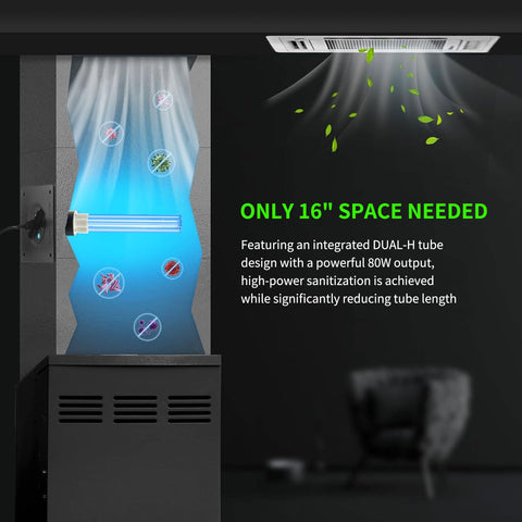 COOSPIDER UV 80W dual-H tube design boosts stability and coverage in ducts.