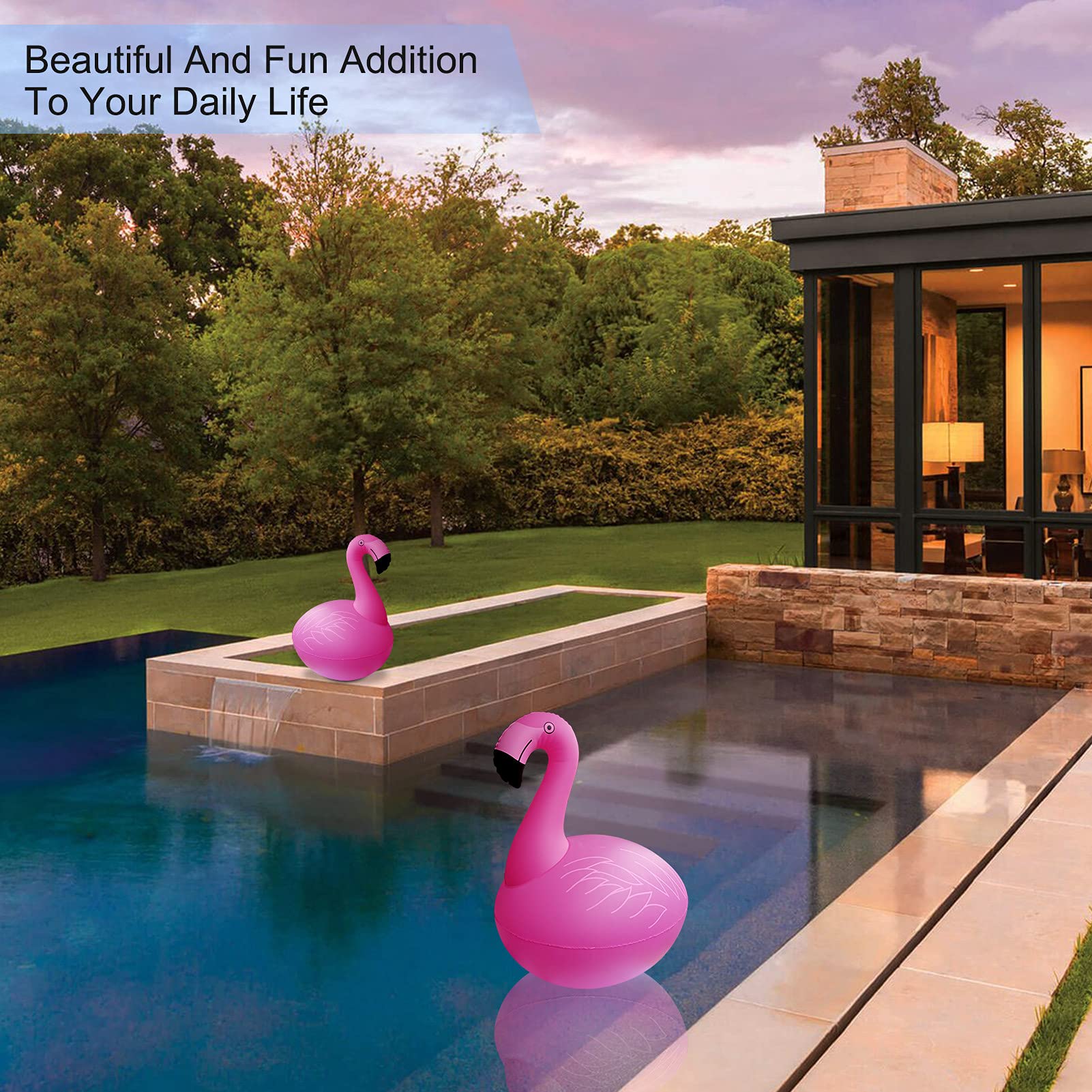 Cootway solar flamingo lights add colorful charm to backyard parties.