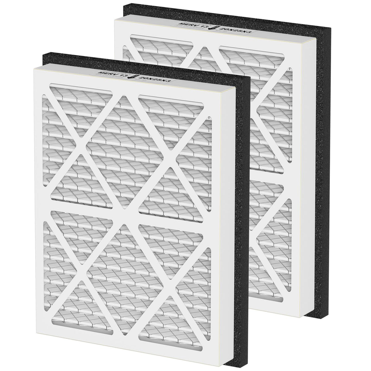 Cooyafan 20x25x3 MERV-13 filter close-up highlighting pleated media.