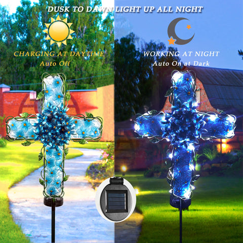 COOZZYHOUR IP65 waterproof cross light withstands rain and sun outdoors.