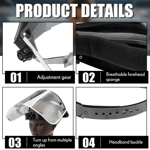 Copkim adjustable headband shield maintains snug fit during work