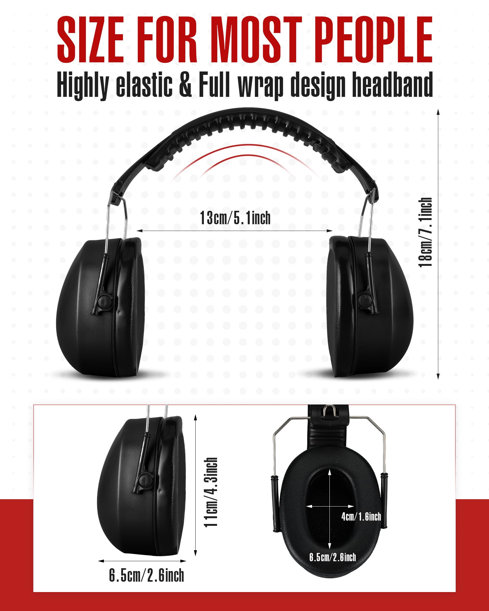 Copkim foldable ear muffs displayed for compact storage and portability.
