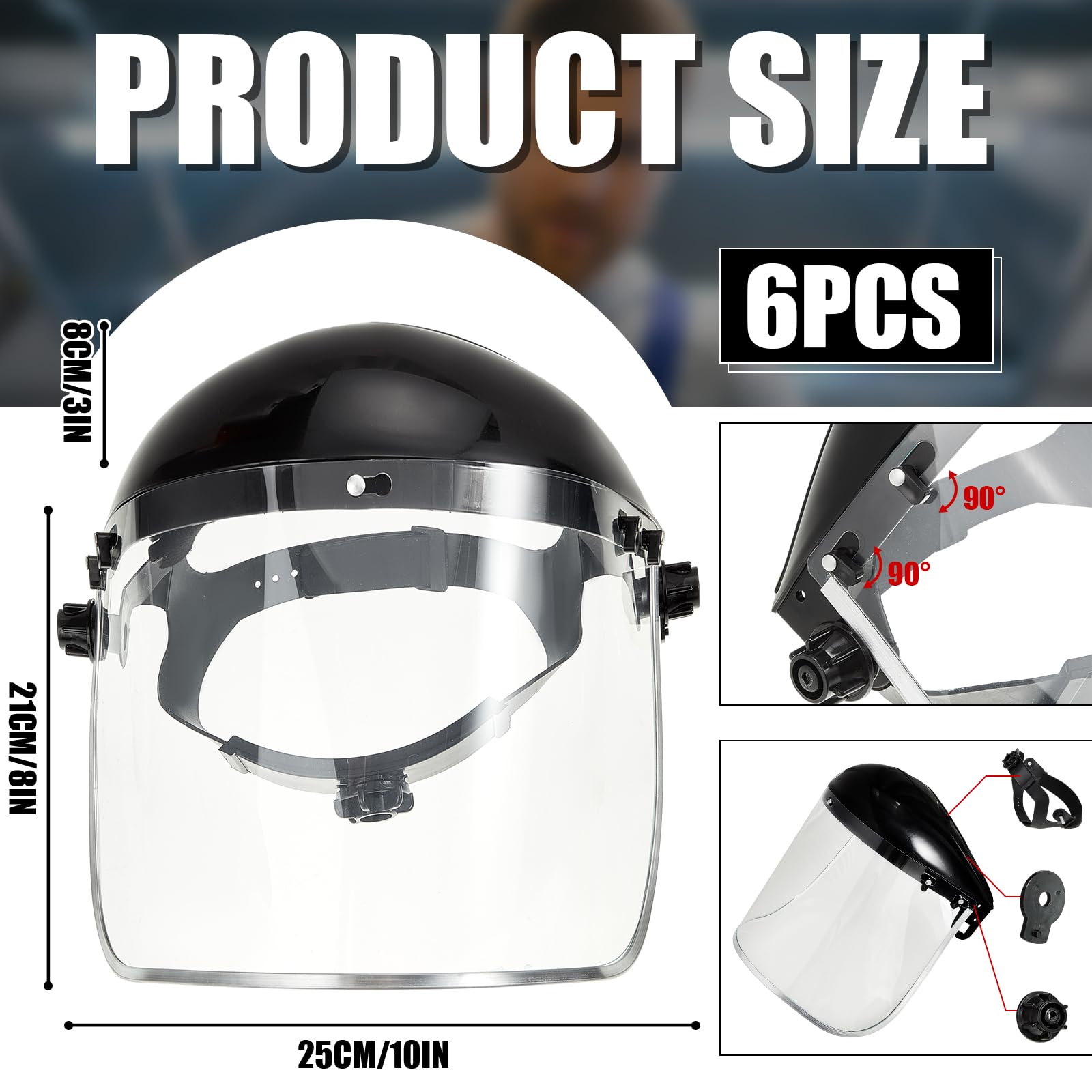 Copkim full-face shield in clear PET for comprehensive protection