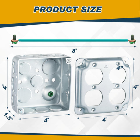 Copkim galvanized steel outlet box in silver for durability and corrosion resistance