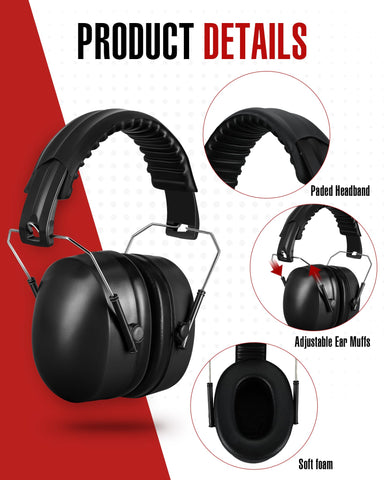 Copkim NRR 28dB ear muffs illustrating quiet focus in noisy settings.