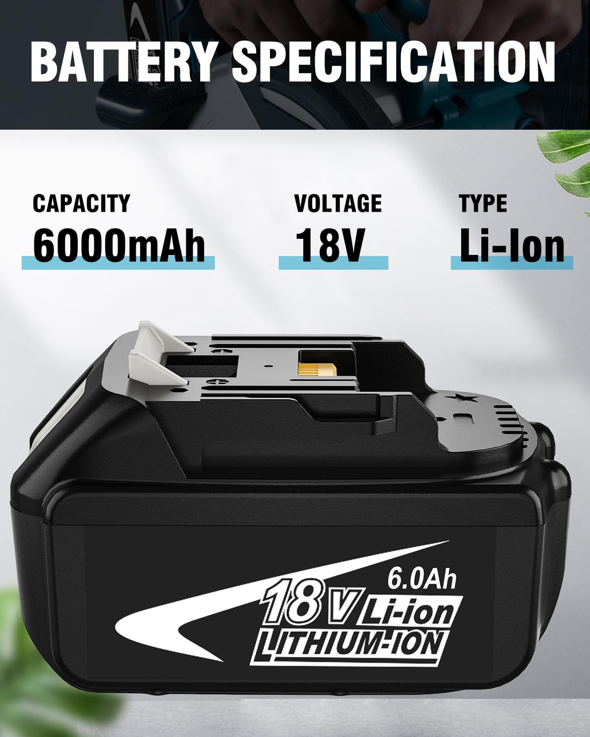 Coraybat 6.0Ah battery with LED indicator shows remaining charge