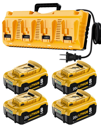 Coraybat 4-pack 8.0Ah battery for Dewalt tools powers heavy-duty jobs