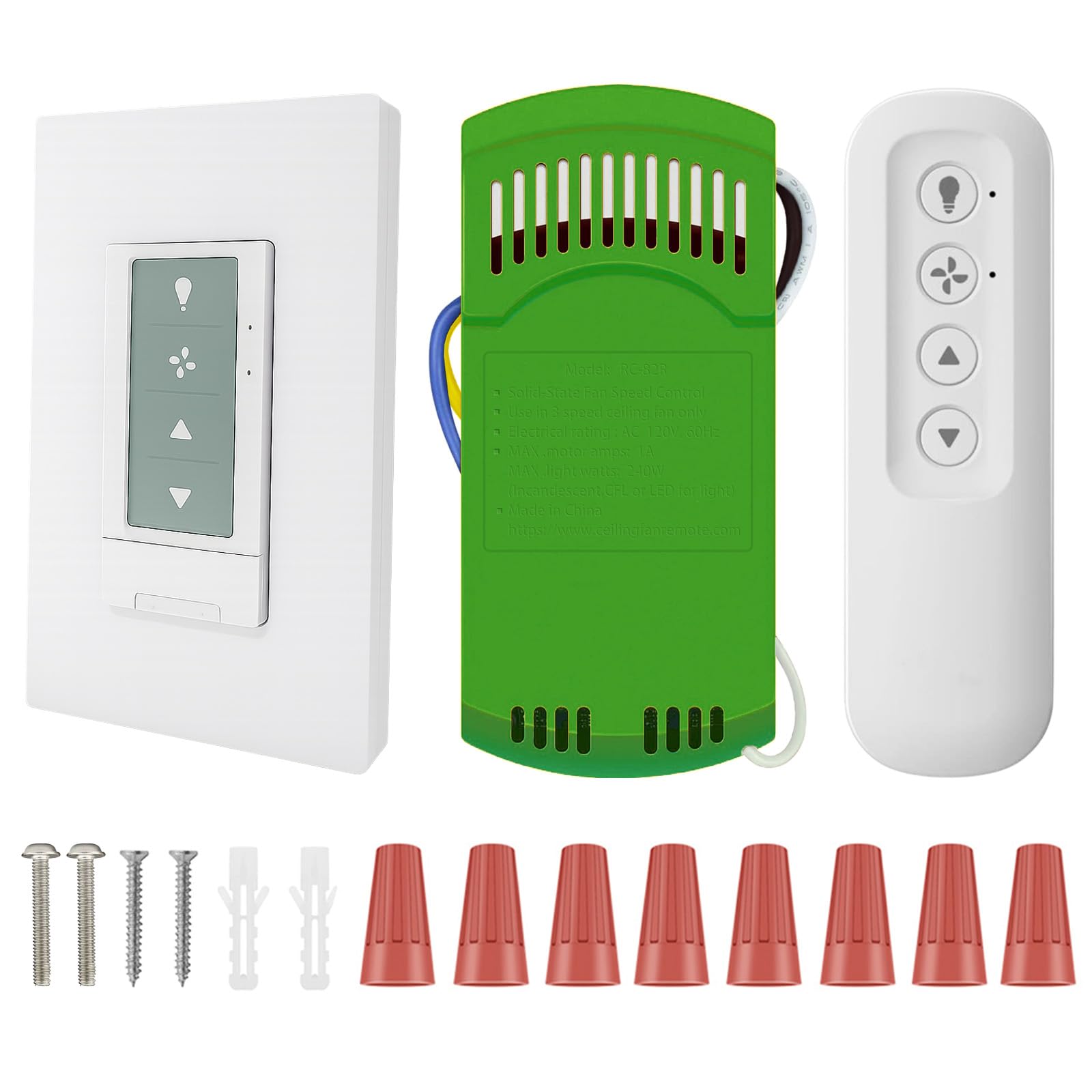 COREBAY universal ceiling fan remote kit with wall remote for seamless light and fan control