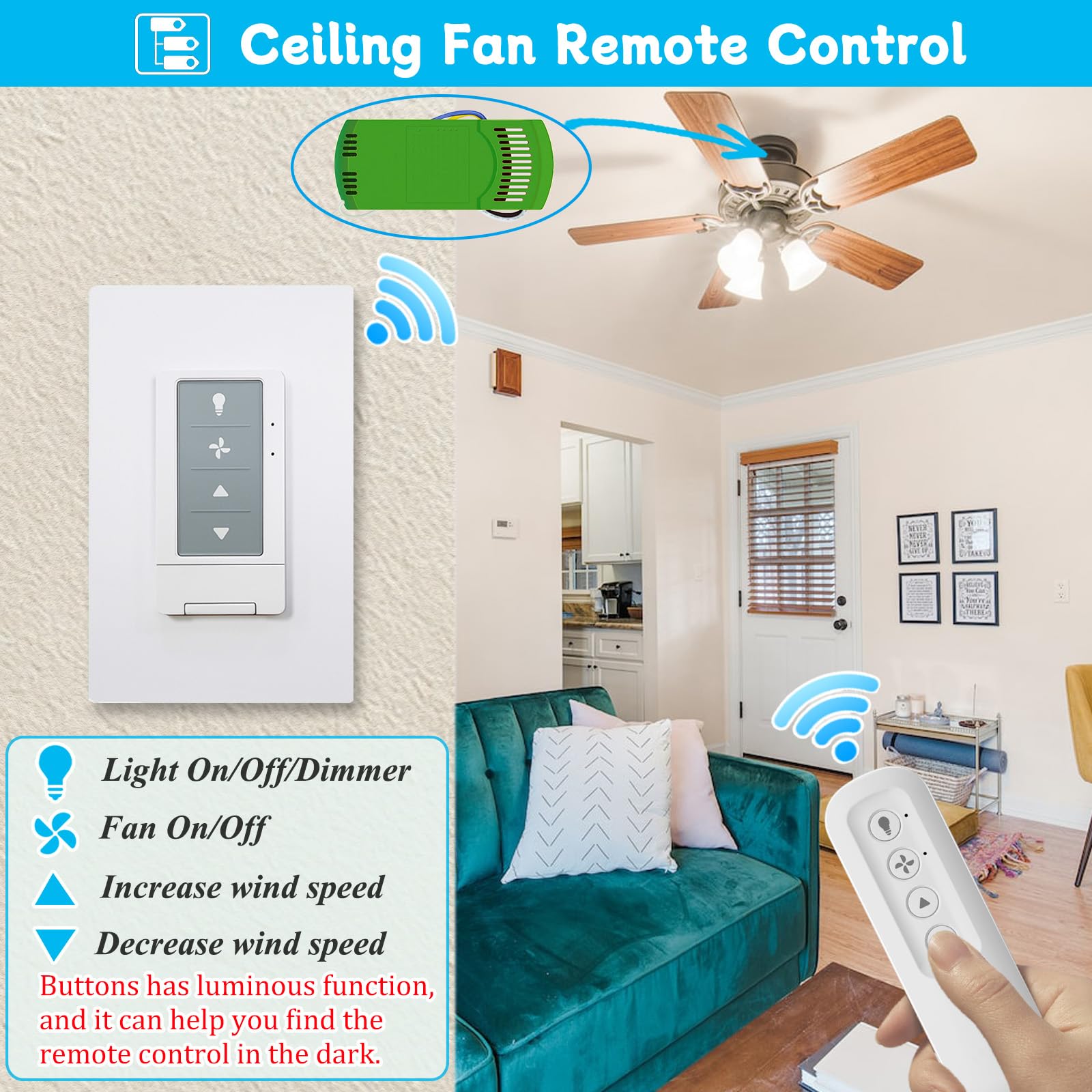 COREBAY wall switch and receiver ready for quick installation