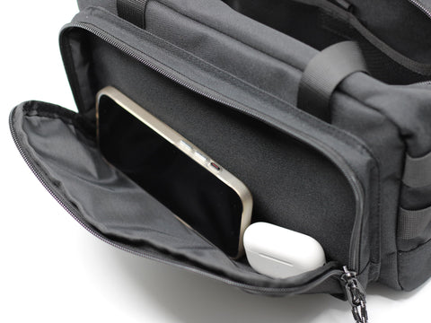 Coreflex 12-Inch Tool Bag mesh pocket detail offers ventilated storage for small items.