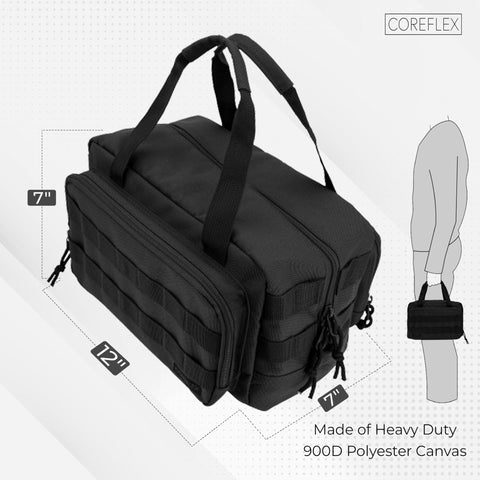 Coreflex 12-Inch Tool Bag side pocket detail highlights external pockets for quick access.