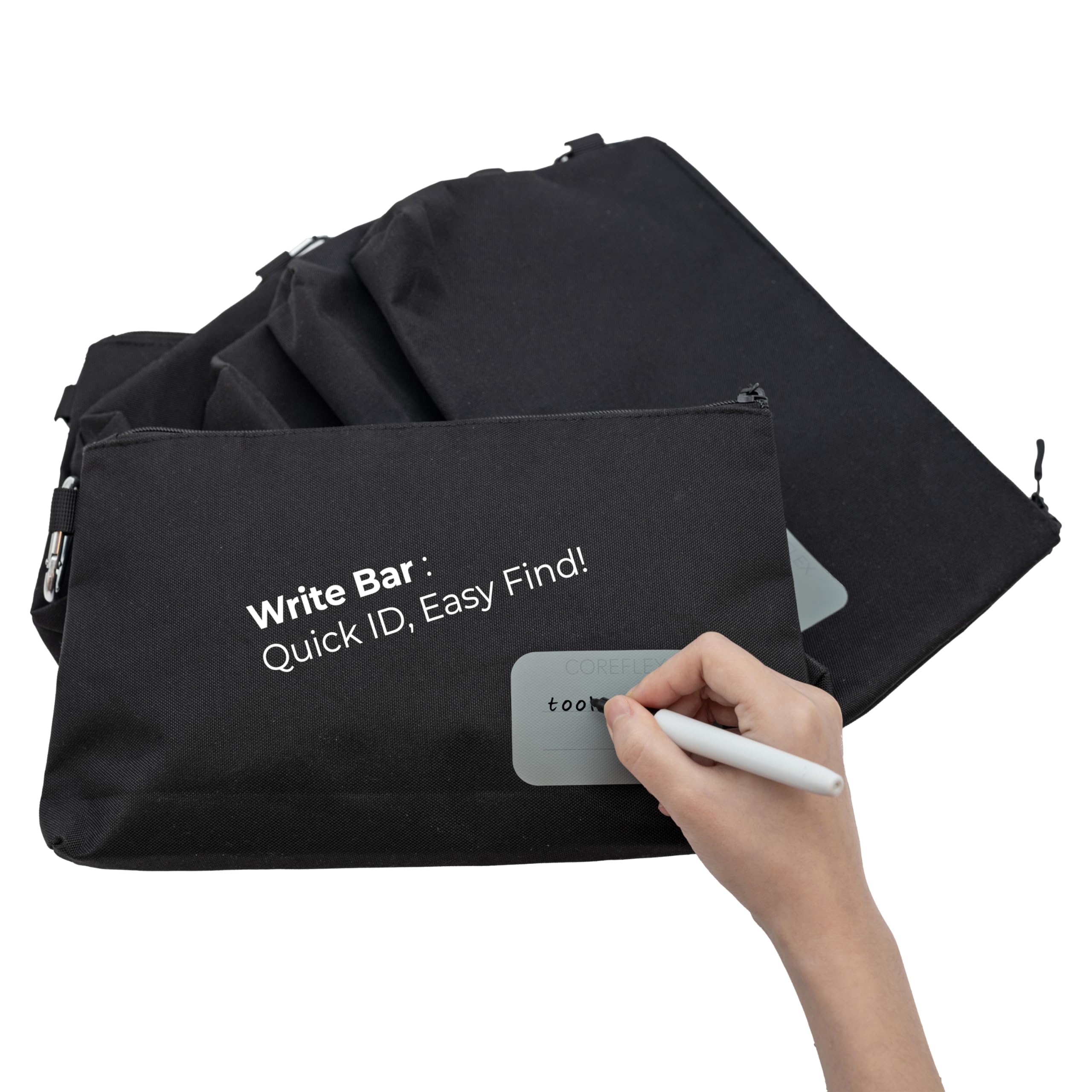 COREFLEX tool pouch rolled up for easy transport and portability