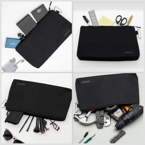COREFLEX pouch shows sturdy stitching and reinforced construction