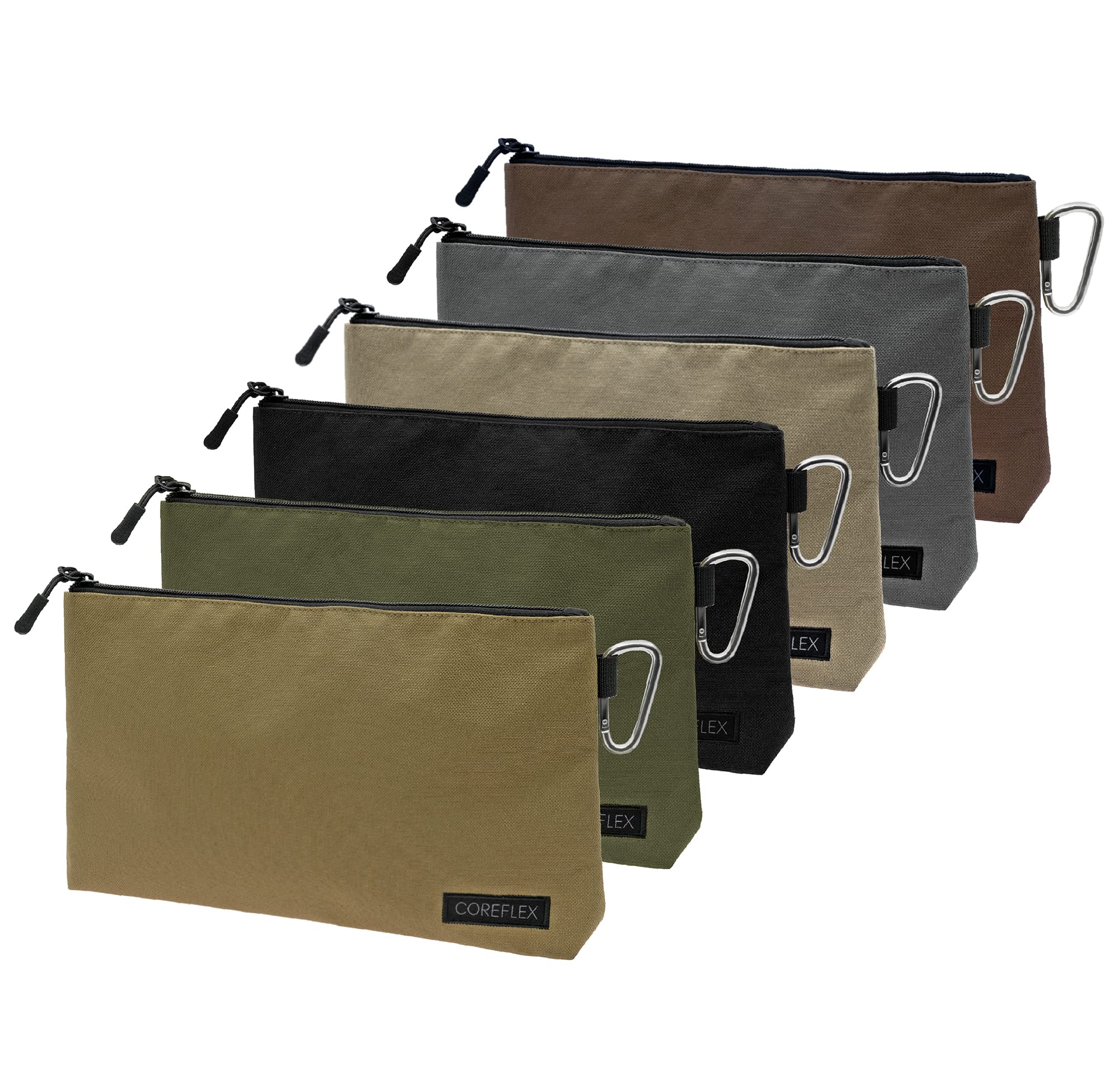 COREFLEX Premium Tool Pouch close-up shows durable YKK zipper for quick access