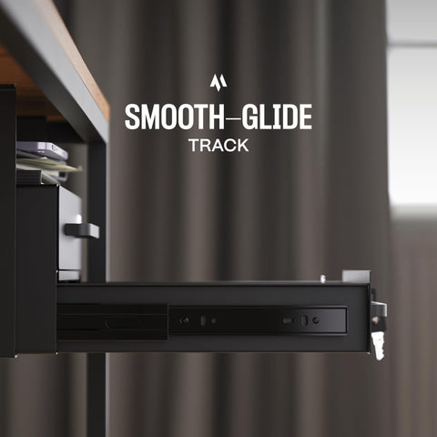 COREMINDED under-desk drawer slide-out features built-in cable holes and clips for tidy cords.