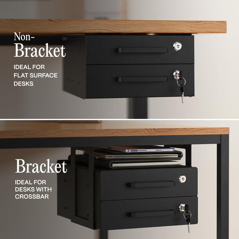 COREMINDED smooth-glide under-desk drawer slide-out delivers quiet, easy access.