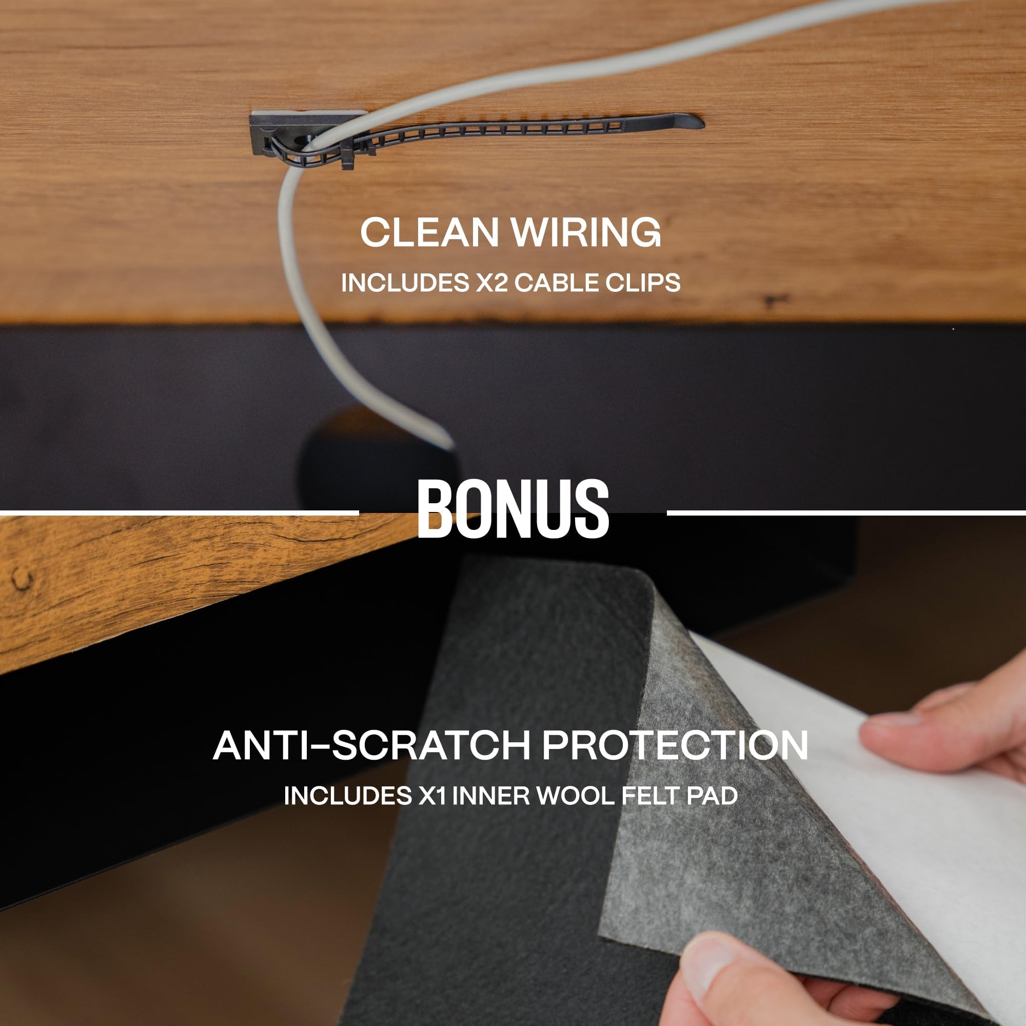 COREMINDED protective wool felt pad cushions items inside the drawer.
