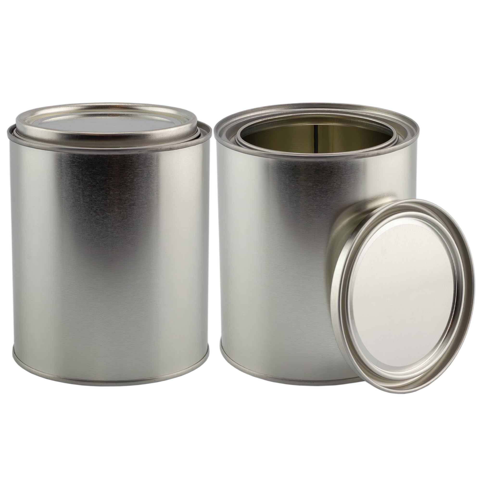 Cornucopia Brands empty quart paint can with lid in two-pack shown for versatile storage.
