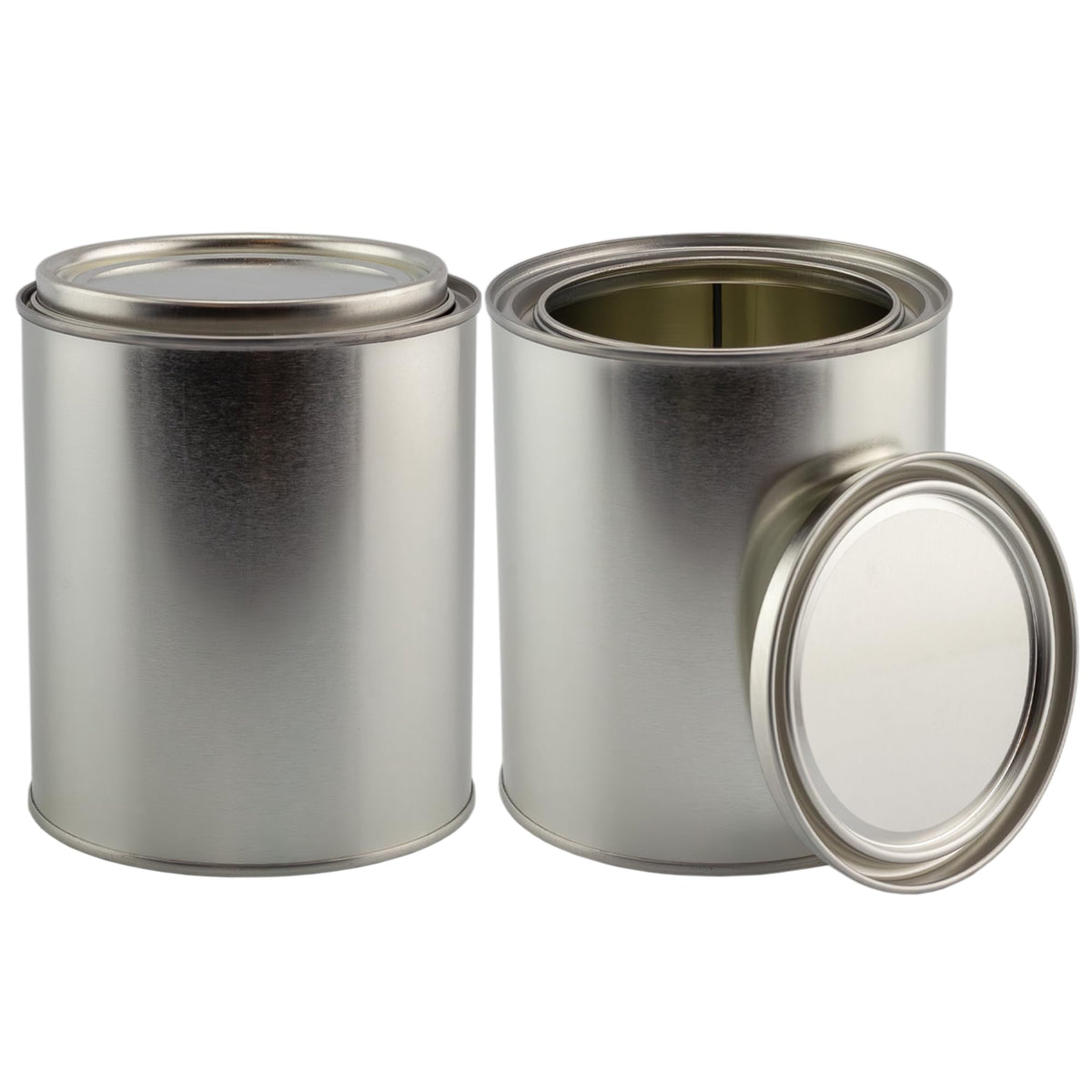 Cornucopia Brands empty quart paint can with lid in two-pack shown for versatile storage.