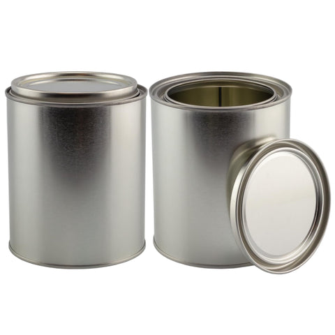 Cornucopia Brands empty quart paint can with lid in two-pack shown for versatile storage.