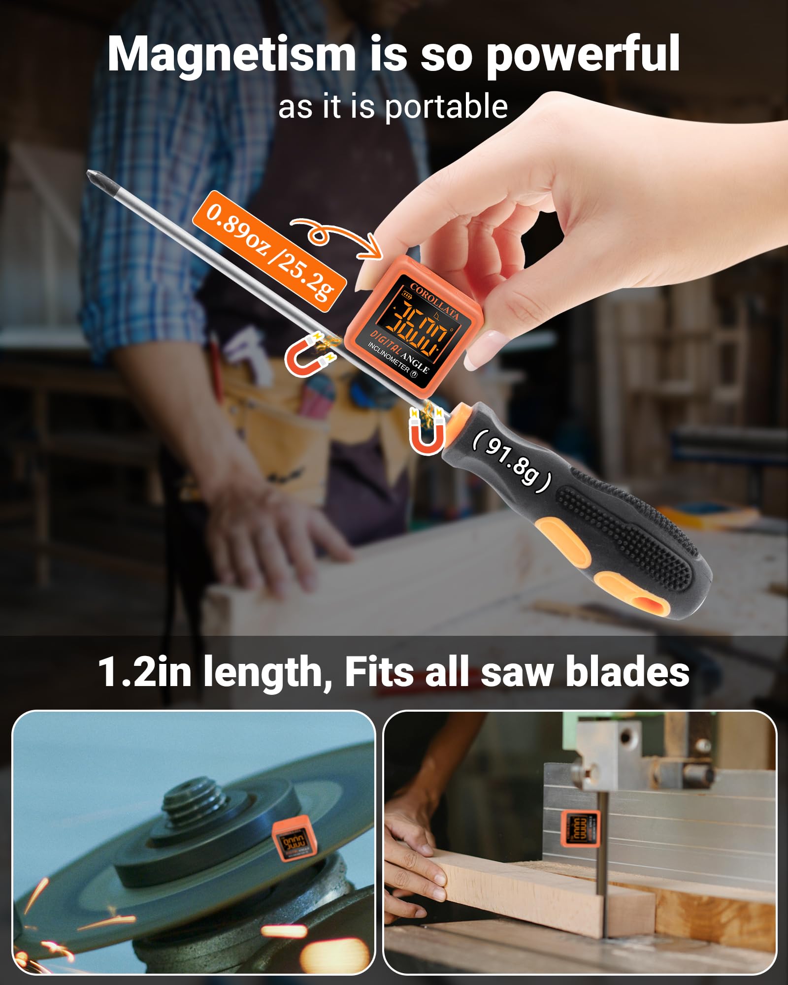 COROLLATA miter gauge angle finder tool for precise carpentry bevels.