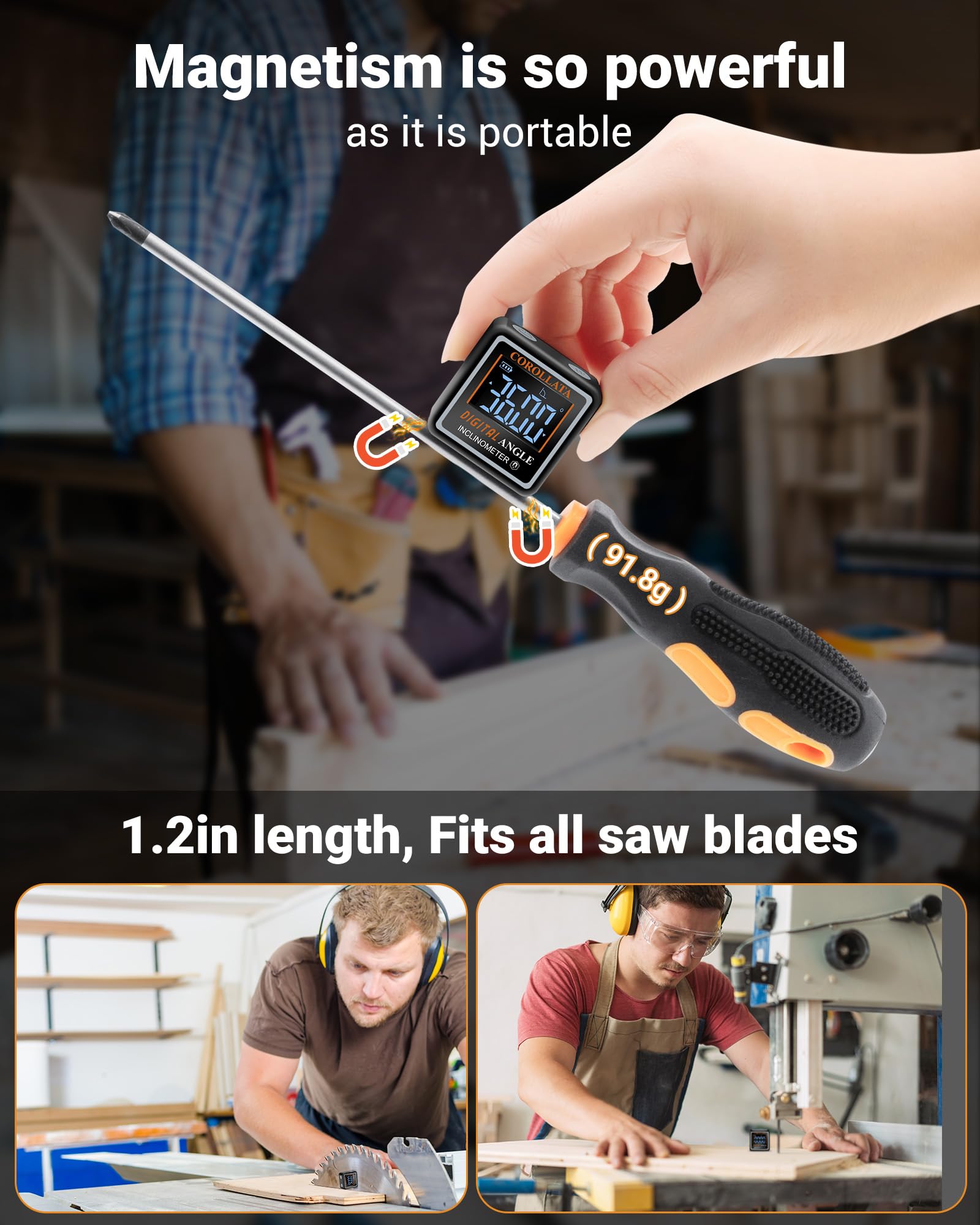COROLLATA table-saw gauge assists quick, accurate blade angle setup.