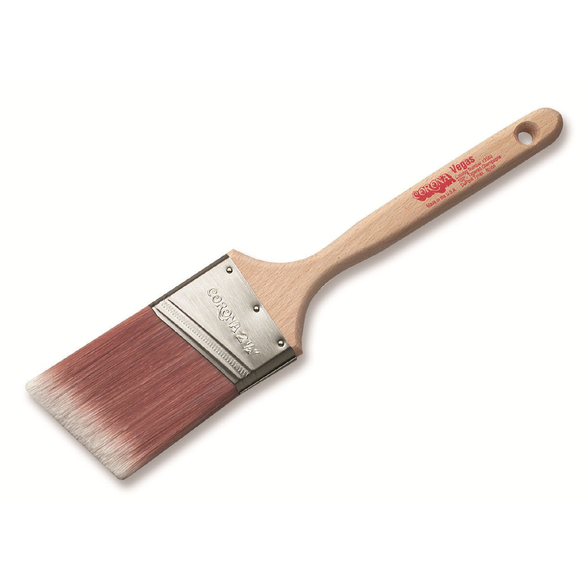 Corona Clipper Champagne Nylon Vegas brush with ergonomic handle for comfortable all-day painting