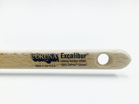 Corona Excalibur logo with bristle array signaling premium construction