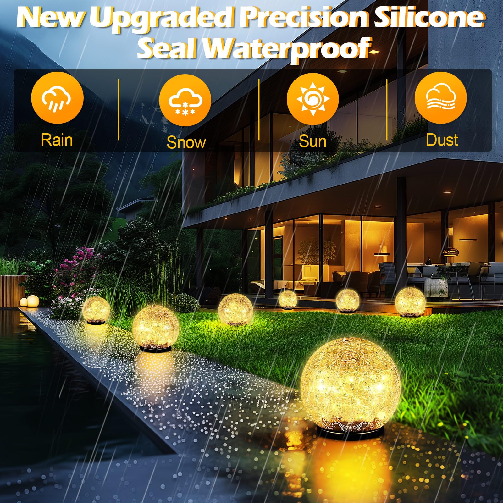 Coroor dusk-to-dawn solar globe lights brighten outdoor spaces automatically at night.