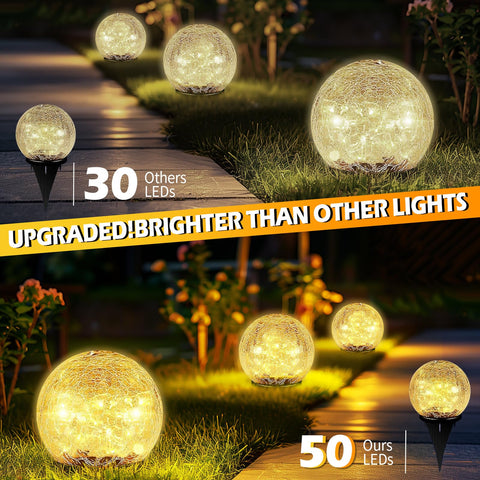 Coroor warm-white glow globe light provides soft, inviting yard decoration.