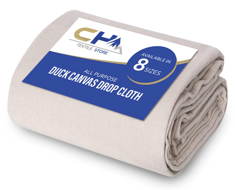 Corporate Hills Canvas Painters Drop Cloth laid flat for painting protection during use