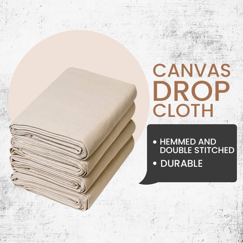 Drop cloth protecting floors and furniture during a project